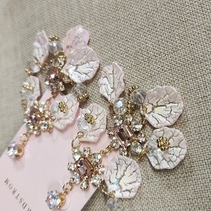 Nordstrom Pink and Gold Chandelier Earrings